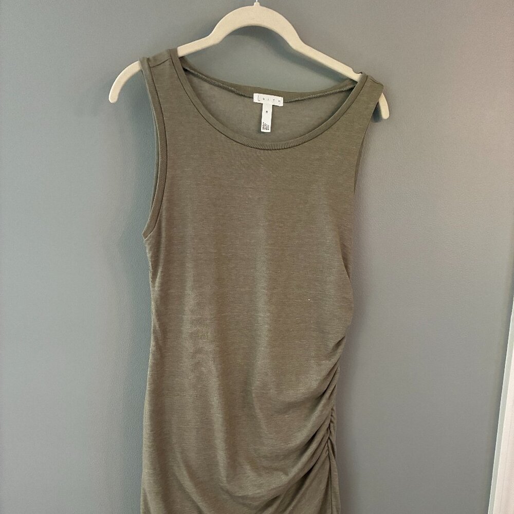 Medium sage green sheath/bodycon dress
